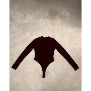 Burgundy Long Sleeve Bodysuit | Medium